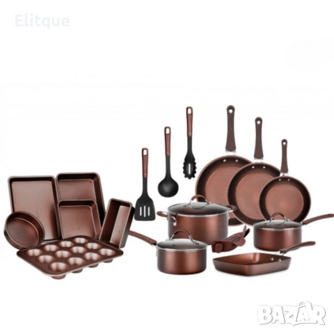 Комплект 20 части Edenberg EB-5655 от кован алуминий — незалепващо мраморно покритие , снимка 3 - Други - 53389265