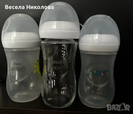 Ръчна помпа за кърма philips avent, 3 бр. шишета, 2 накрайника и др., снимка 4 - Помпи за кърма - 47154042