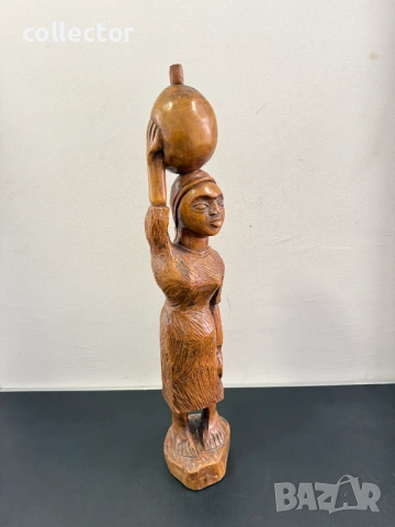 Ръчно резбована африканска дървена статуя. №8099, снимка 7 - Антикварни и старинни предмети - 54193057