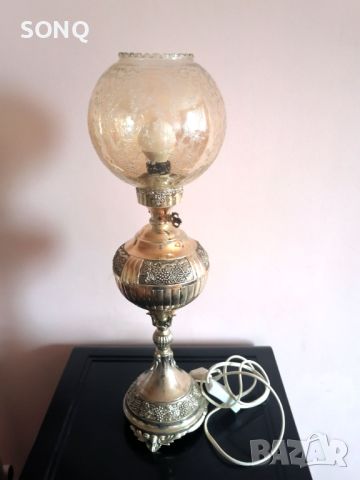 Страхотна Посребрена Стара Нощна Лампа, снимка 1 - Антикварни и старинни предмети - 45764451