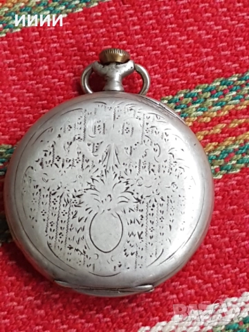 Сребърен джобен часовник Longines, снимка 2 - Антикварни и старинни предмети - 52294253