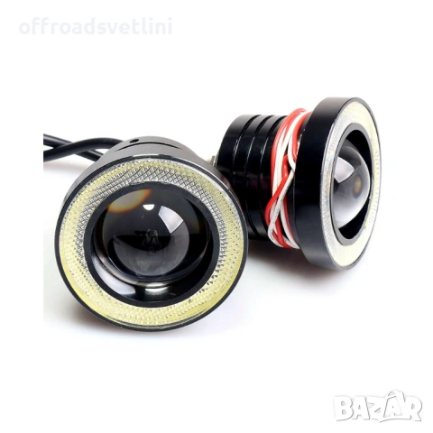 LED Халогени Лупи за Вграждане 76 мм с Ангелски Очи – Модел PG469, снимка 4 - Аксесоари и консумативи - 53057893