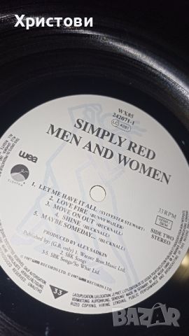 Грамофонна плоча Simply Red ‎– Men And Women, снимка 3 - Грамофонни плочи - 46073481