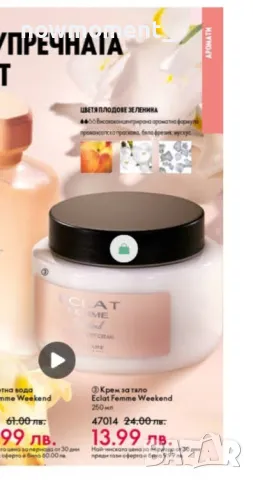 Крем за тяло - Eclat Femme Weekend, снимка 1