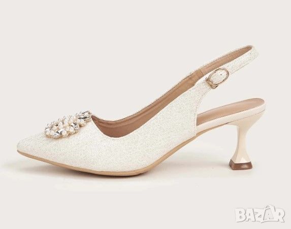 Дамски сватбени обувки, 38 EU, снимка 3 - Дамски обувки на ток - 45830325