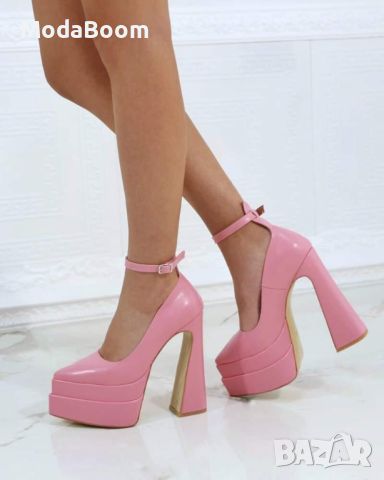 🩷Стилни розови дамски обувки на ток🩷, снимка 4 - Дамски обувки на ток - 45445645