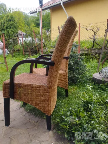 Трапезни столове, 2 бр, естествен ратан, снимка 12 - Градински мебели, декорация  - 50086526