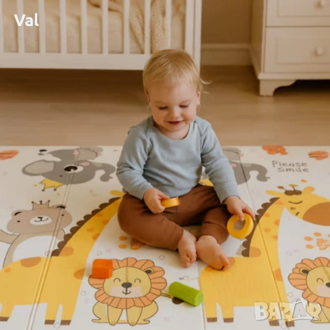 Двулицев образователен детски килим 180 х 200 см , снимка 2 - Килими - 53991809