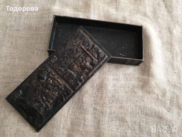 Стара метална чугунунена релефна лята  кутия, снимка 6 - Антикварни и старинни предмети - 45495067