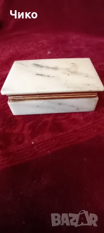 Стара мраморна бижутерска кутия, снимка 5 - Антикварни и старинни предмети - 53140863