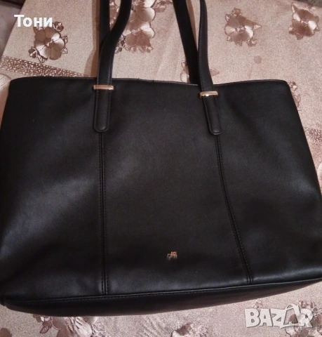 ANNA FIELD Оригинал Нова Кожена Дамска Голяма Чанта с Кожен Несесер, снимка 2 - Чанти - 53759537