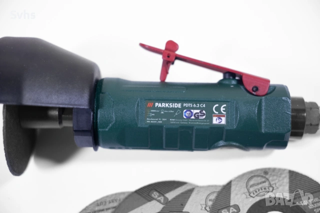 Пневматични ъглошлайф дисков шлайф Parkside, снимка 9 - Ъглошлайфи - 53817246