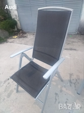 Комплект 3 броя луминиеви сгъваем стол-шезлонг с подлакътници за плаж, басейн, градина, вила, пикник, снимка 7 - Градински мебели, декорация  - 53823260