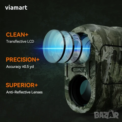 Лазерен далекомер за лов MiLESEEY PF2E, обхват до 600 м, 6x увеличение, снимка 4 - Оборудване и аксесоари за оръжия - 50609432