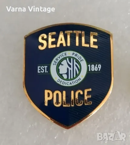 Значка SEATTLE POLICE ( ПОЛИЦИЯТА НА СИАТЪЛ ). марк., снимка 2 - Колекции - 48596573