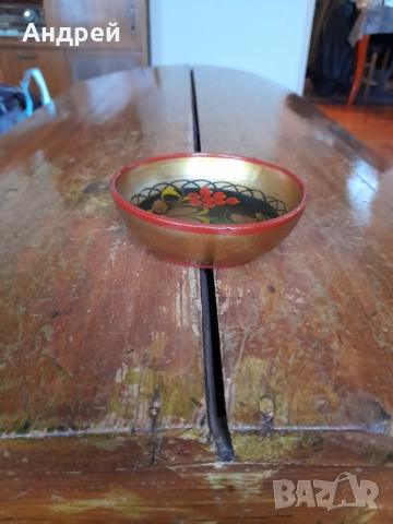 Стара дървена паница,хохлома #9, снимка 2 - Други ценни предмети - 52893262
