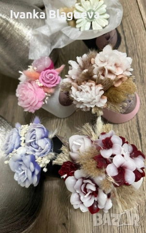 Нежни букетчета от свещи, снимка 3 - Декорация за дома - 53343574