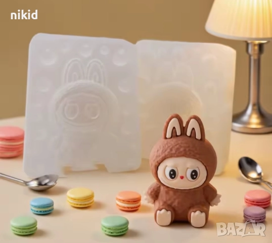 3d Лабубу Labubu силиконов молд форма фондан шоколад гипс смола свещ декор