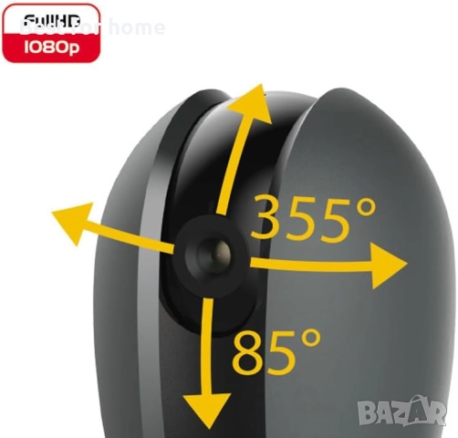 Смарт Wi-Fi камера Beghelli Dome 360 – Full HD, въртене на 360°, нощно виждане, снимка 2 - Камери - 52979237