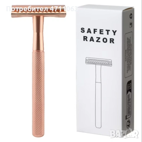 Самобръсначка от неръждаема стомана +комплект 10 ножчета – класическо, прецизно и безопасно бръснене, снимка 3 - Други стоки за дома - 53203661