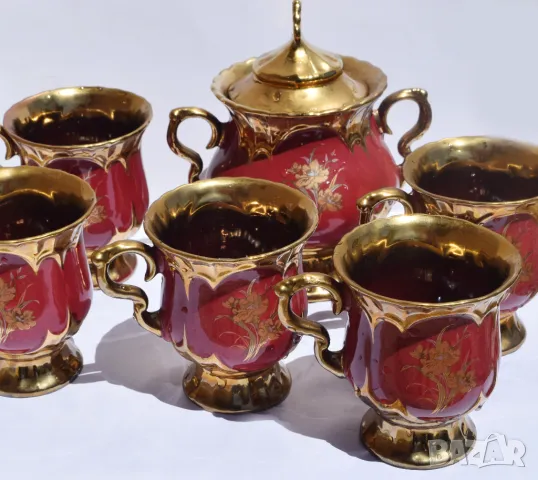 Позлатен сервиз за чай и кафе, снимка 3 - Сервизи - 50149478