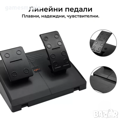 Чисто НОВИ PXN V3 Pro Racing Волан + педали + Адаптер за PS5, снимка 2 - Аксесоари - 54124315