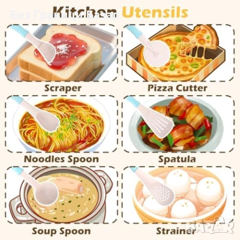 Нов детски Кухненски комплект за деца 35 части чайник чаши прибори, снимка 5 - Образователни игри - 53876346