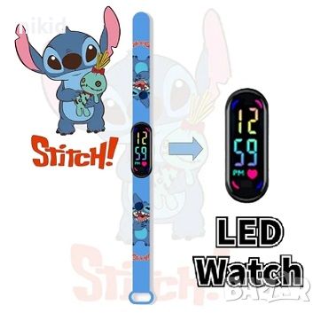 Led Стич Stitch Лило детски часовник електронен тип гривна, снимка 2 - Детски - 45635284