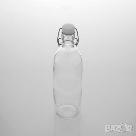 Стъклена бутилка Liberta, Херметическа капачка, 1 литър, 8 х 31 см, снимка 2 - Буркани, бутилки и капачки - 45698431