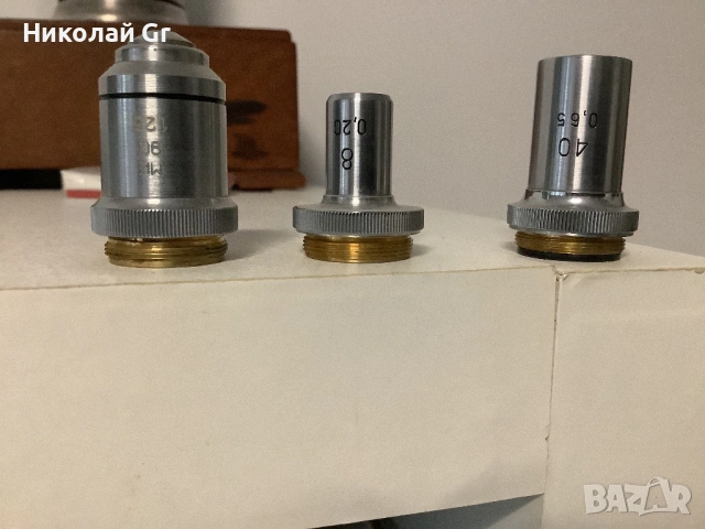 Обективи на микроскопа 8/40 /90   Цена за  брой отличен състояние