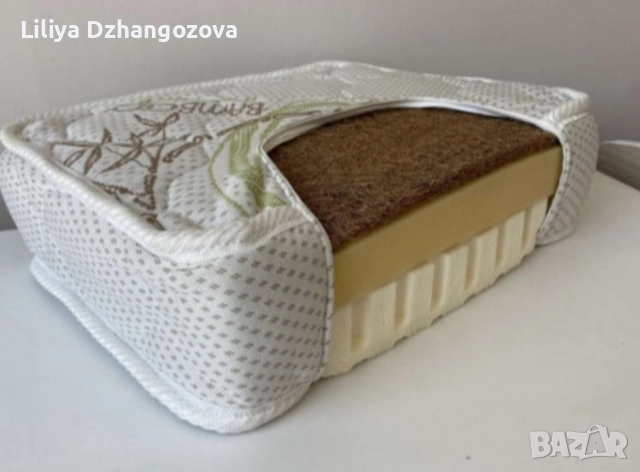 Нова бебешка кошара 70/140 с подвижна решетка антик с матрак Бамбук Лукс ЛДК Comfort Line - Трислоен, снимка 3 - Кошарки - 52316248