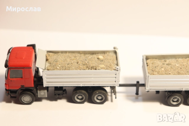 HERPA 1/87 H0 MERCEDES САМОСВАЛ ГОНДОЛА КАМИОН МОДЕЛ, снимка 2 - Колекции - 52725319