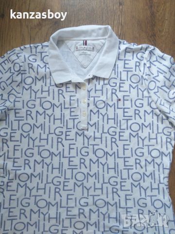 Tommy Hilfiger Polohemd Essential Print - страхотна дамска тениска ХЛ КАТО НОВА, снимка 5 - Тениски - 46717469