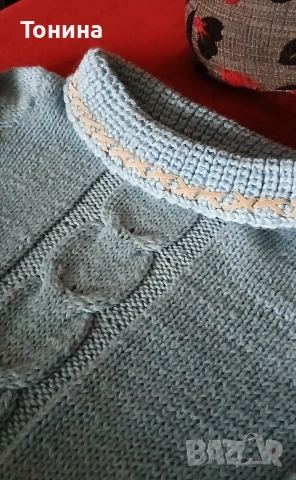Дамски пуловер ръчно плетиво , снимка 4 - Блузи с дълъг ръкав и пуловери - 54031952