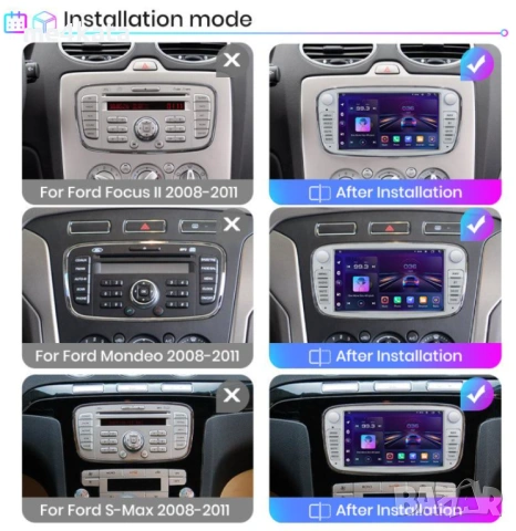 Мултимедия за FORD Mondeo, Focus S-Max, C-Max, Galaxy 2/32 Android 14, снимка 4 - Аксесоари и консумативи - 53130182