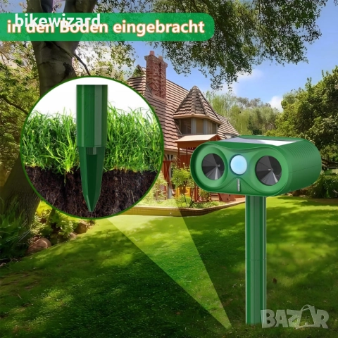 Ултразвуков репелент за за белки,котки, кучета, птици, мишки и др. НОВ , снимка 5 - Други - 51695928