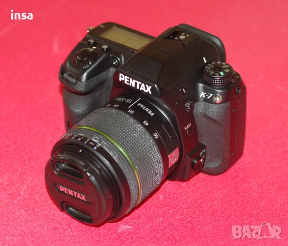 Фотоапарат Pentax K7 + обективи smc DA 18-55mm AL WR и 50-200mm ED DSLR, снимка 2 - Фотоапарати - 47220720