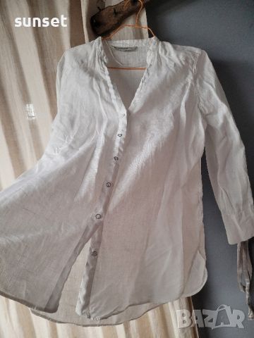 ЛЕНЕНА Бяла риза ZARA- M размер, снимка 1 - Ризи - 46430718
