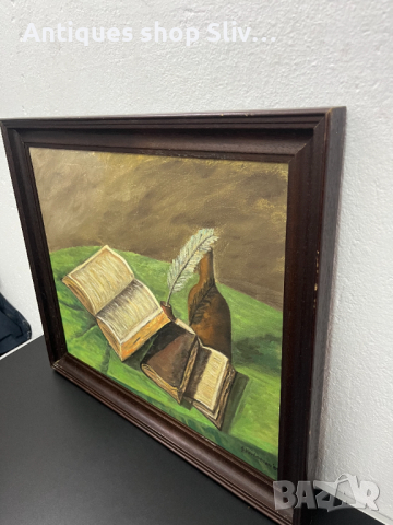Маслена картина на платно с дървена рамка. №5241, снимка 5 - Антикварни и старинни предмети - 45008595