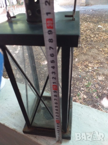 Стар метален фенер за свещ, снимка 6 - Антикварни и старинни предмети - 53461778