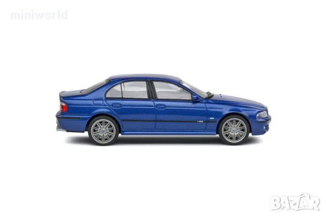 BMW M5 E39 2000 - мащаб 1:43 на Solido моделът е нов в PVC дисплей-кейс, снимка 6 - Колекции - 42718667
