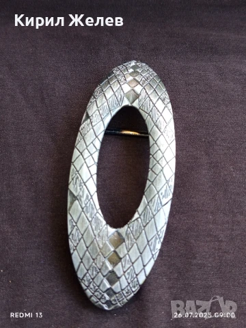 Дамска катарама тока за колан метална на ромбове сребрист цвят 15094, снимка 7 - Колани - 51145845