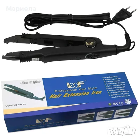 HAUSPROFI Profi Heat-Long Hair Extension Iron за удължаване на коса (черен, снимка 4 - Преси за коса - 47895711