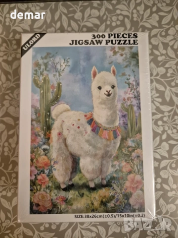 Страхотни пъзели за възрастни 300 части сладка алпака с кактусови цветя, снимка 8 - Пъзели - 53606548