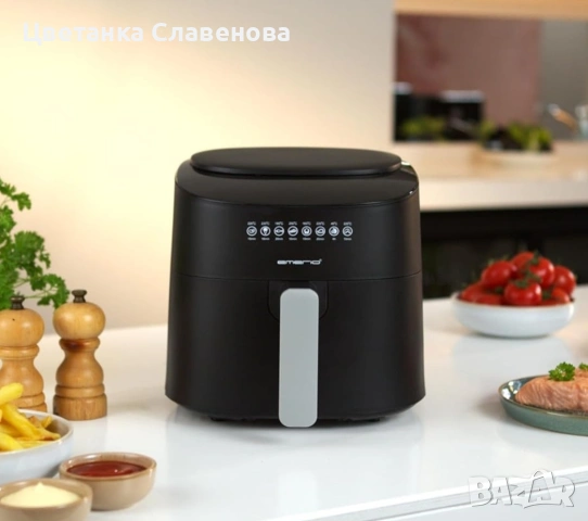 Еърфраер Emerio с обем 4,5 литра, 8 програми бързо нагряване, 1300 W, снимка 9 - Фритюрници - 52507514