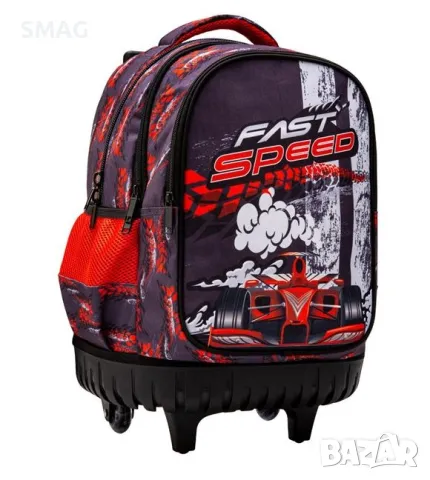 Ученическа раница - Elementary Black Fast Speed ​​​​Formula Trolley със светлина S_00088, снимка 2 - Раници - 46999269