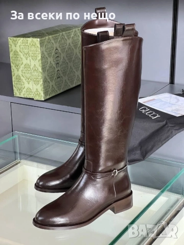 Gucci Дамски Зимни Кожени Ботуши - 2 Налични Цвята Код E1080, снимка 14 - Дамски ботуши - 52347675