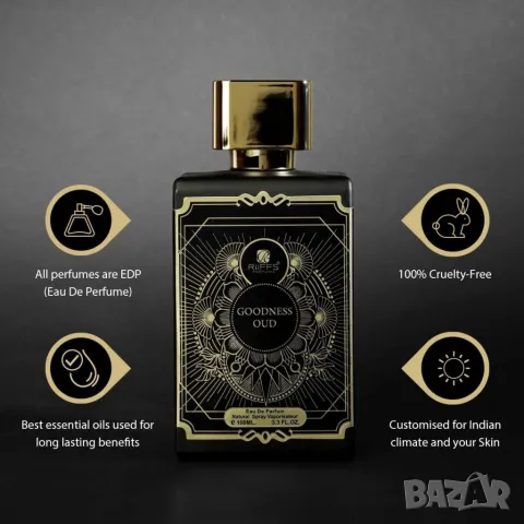 Оригинален Арабски парфюм Goodness Oud Black Riiffs 100ml, снимка 4 - Унисекс парфюми - 48948686