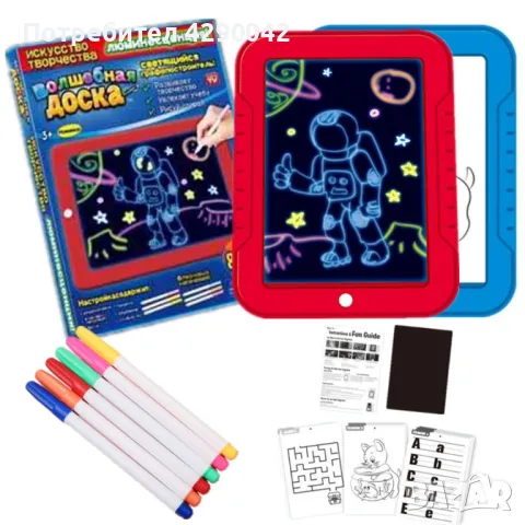 Светещ таблет за рисуване Magic Sketch Pad, снимка 2 - Образователни игри - 47860391