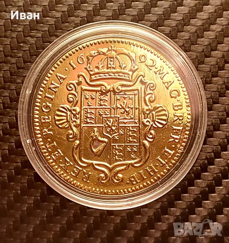 Монета 5 златни гвинеи - Реплика. , снимка 2 - Нумизматика и бонистика - 54198107